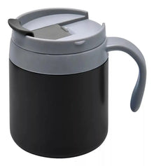 Taza Termo 350ml Negro Plastico Y Acero Inoxidable - Promoopcion - vista trasera