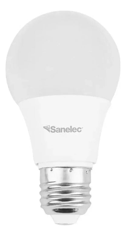 6 Pzs Foco Led Tipo A19 12w Sanelec Luz Blanca Fria 6500k - Sanelec - detalle