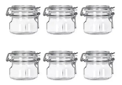 Juego 6 Frascos Hermeticos Contenedores Tapa Clip 500 Ml - Vittori - detalle