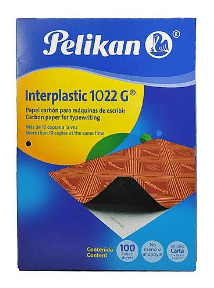 100 Hojas Papel Carbón 1022g Carta Pelikan Interplastic - Pelikan