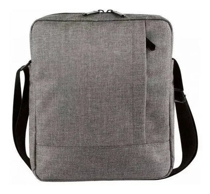 Mochila Mariconera Viaje Porta Tablet iPad Hombro Gris - Promoopcion - vista lateral