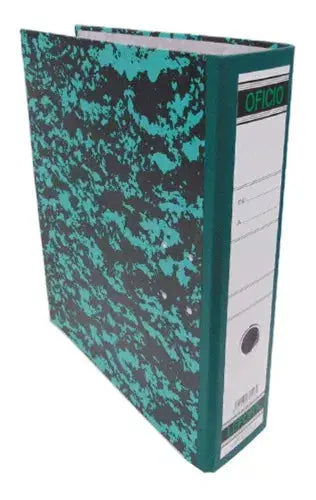 Carpeta Registrador Lefort Tamaño Oficio Verde Marmoleado - Azor - vista lateral