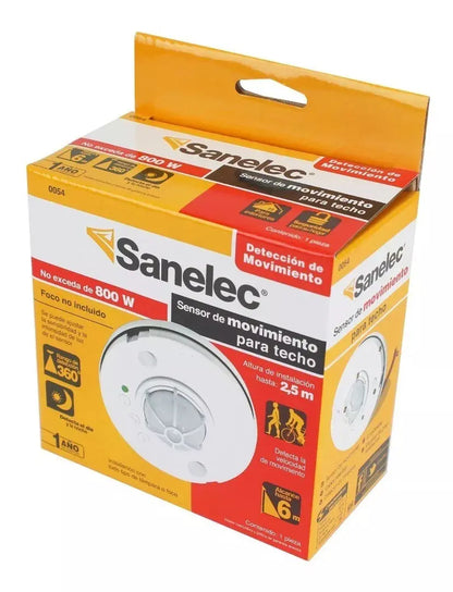 Lampara Sensor De Movimiento Para Techo Sanelec Ajustable - Sanelec - empaque