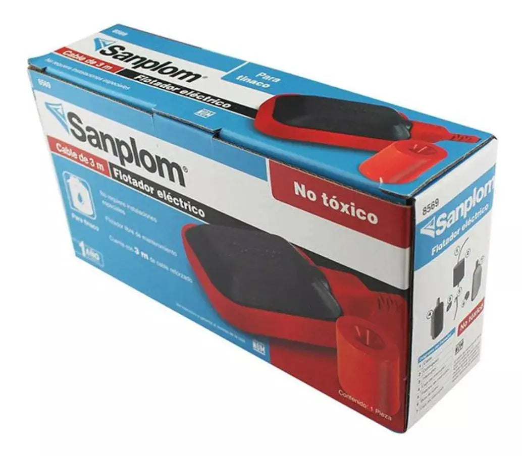 Flotador Eléctrico Sanplom Tinacos Cisternas Cable 3m - Sanplom - detalle