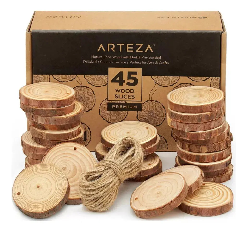 Lienzos Madera 45 Pzas Circulares 2.4 Pulgadas Arteza - Coveme - vista trasera