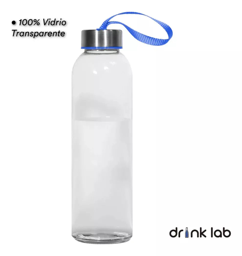 Botella Vidrio Funda Neopreno Agua Sport 600 Ml Resistente Rosa Chicle - Drink Lab - empaque