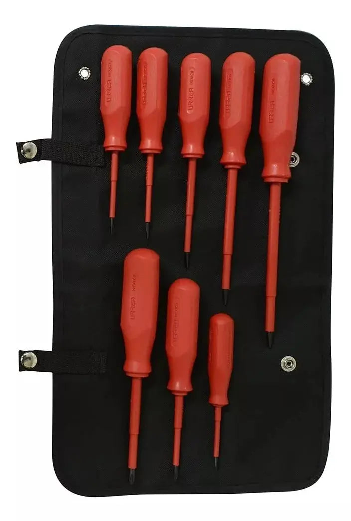 8 Piezas Destornilladores Rojos Urrea 1000 V Combinados - Lock