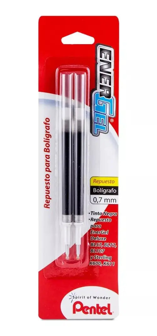 2 Repuestos Bolígrafo Pentel Lr7 Tinta Gel Líquida 0.7mm - Pentel