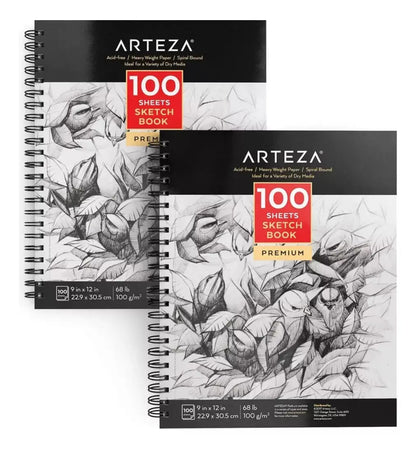 Paquete 2 Cuadernos 100g Boceto Espiral 100 Hojas Arteza - Arteza - detalle