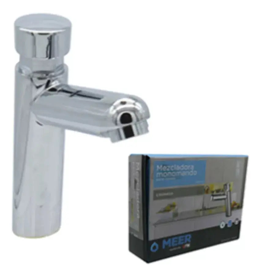 Llave Monomando Temporizador Cnx 16cm Color Plateado - CNX - detalle