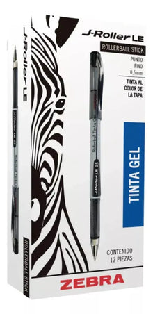 12 Piezas Boligrafo Gel Zebra J Roller Punto Fino 0.5 Mm - Zebra