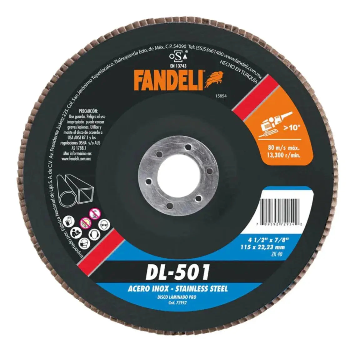 DISCO LAMINADO Z-40 INOXIDABLE FANDELI - Fandeli - vista lateral