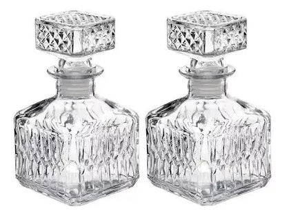 Juego 2 Licoreras Rodas Vidrio Cristal Resistente Vino 500ml - Vittori