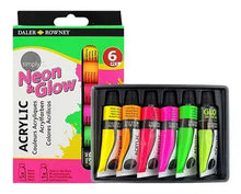 Set 6 Pintura Acrílica Neón Tubo Daler Rowney Simply 12ml - daler rowney - vista lateral