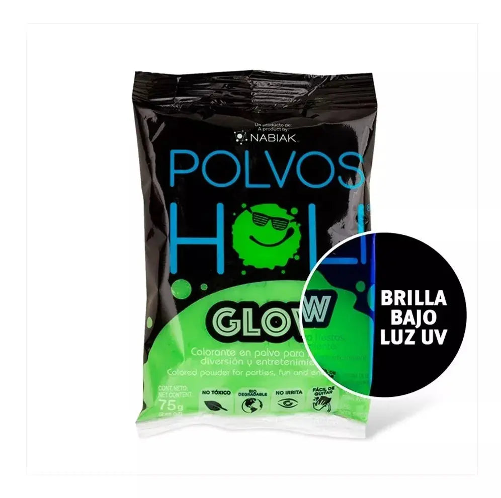 Polvos Holi Glow 75gr Fiestas Eventos Colors Elegir Color Verde - Polvos Holi