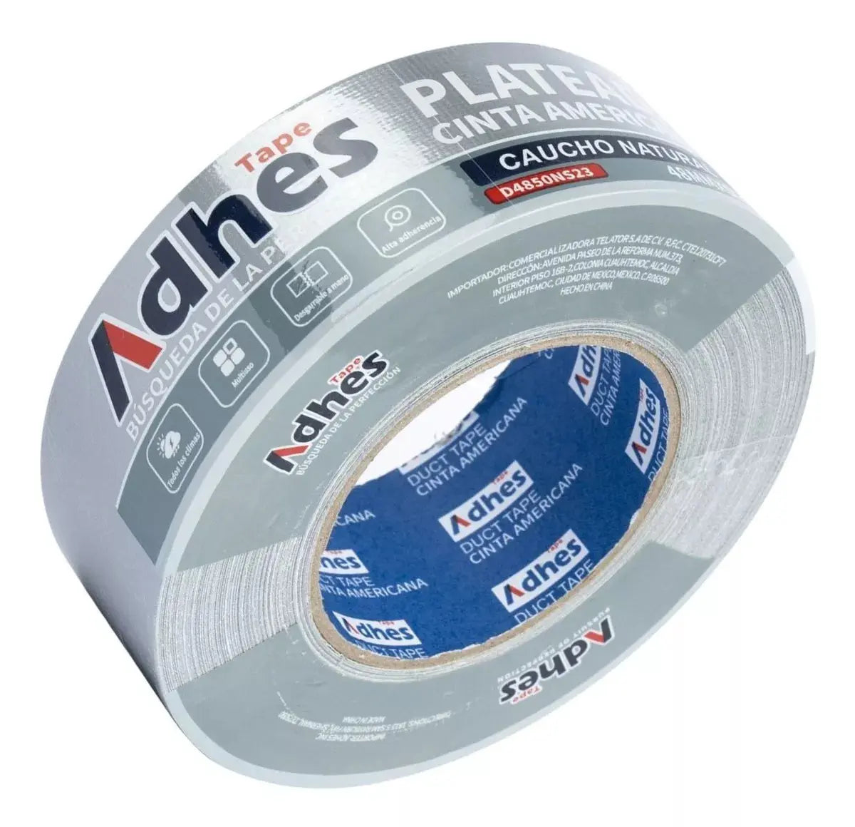 Cinta Americana Adhesiva Adhes Plata 50m Espesor 230 - ADHES - empaque