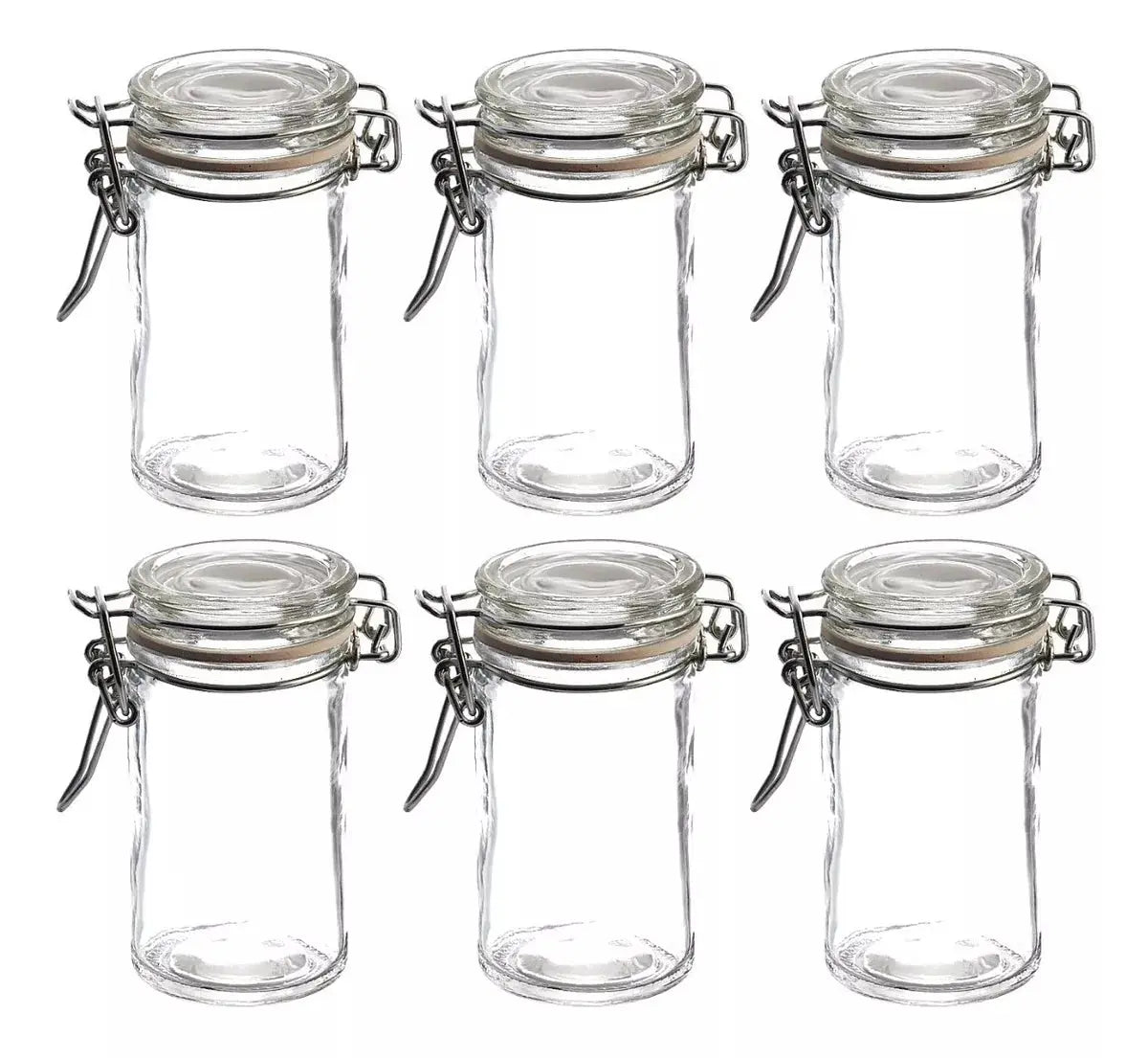 6 Frascos Vidrio Almacena 60 Ml Tapa Organizadores Cocina - Vittori - detalle