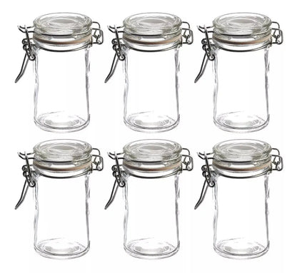 6 Frascos Vidrio Almacena 60 Ml Tapa Organizadores Cocina - Vittori - detalle