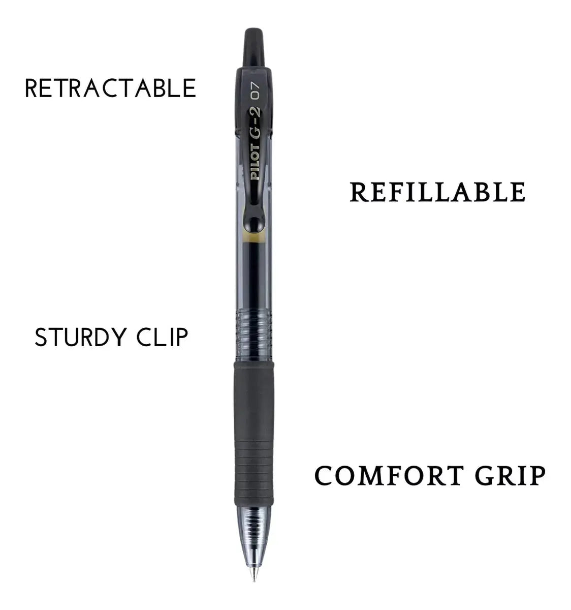 8 Bolígrafos Gel Pilot G2 Premium Recargables Trazo Fino - Pilot - empaque