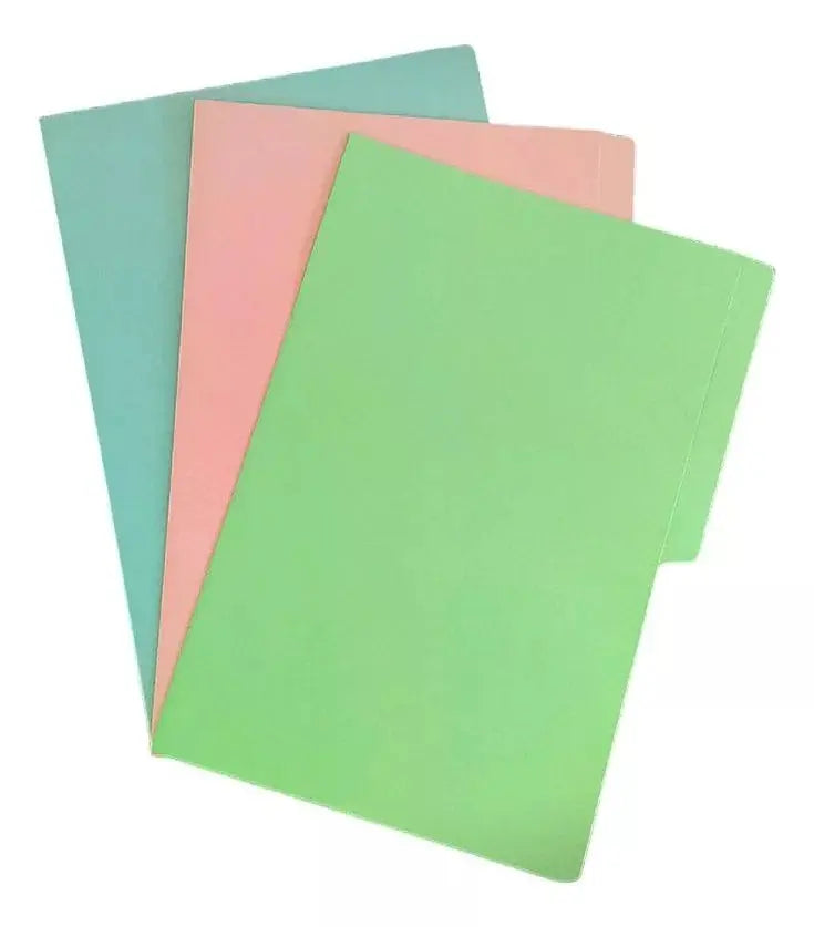 25 Folder Tamaño Carta Eurocolors Surtido Colores Pastel - Eurocolors - vista lateral