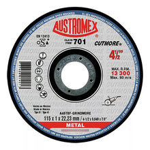 25 piezas Disco abrasivo tipo 41 grano 46 de 115 x 1 x 22.23 mm Austromex - Austrodiam - vista lateral