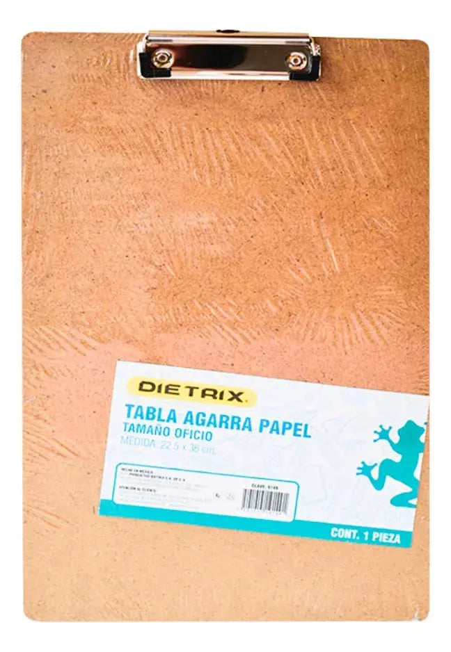 Tabla Agarra Papel Dietrix 9149 Tamaño Oficio Madera - Dietrix - empaque