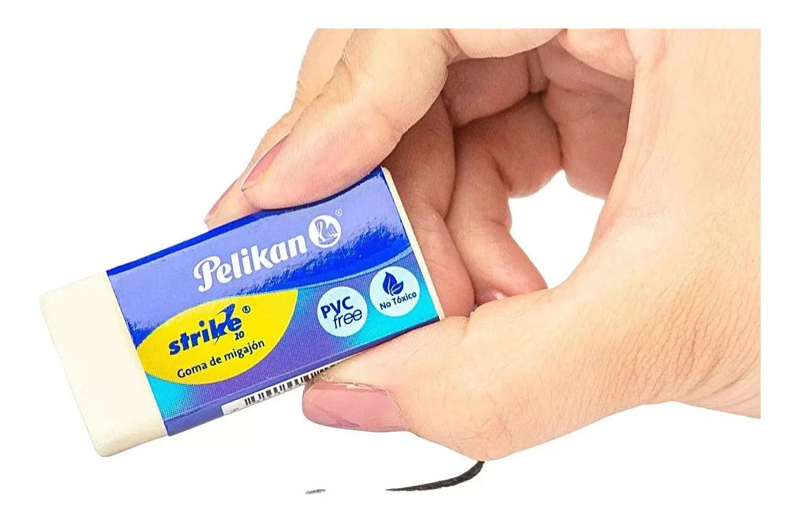 3 Gomas Borrador Migajón Superborrado Lápiz Pelikan Strike20 - Pelikan - detalle