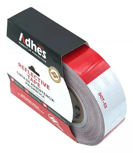 Rollo Cinta Reflejante Barricada Adhes 50mmx45m Rojo Blanco Color Rojo/blanco - ADHES - vista trasera