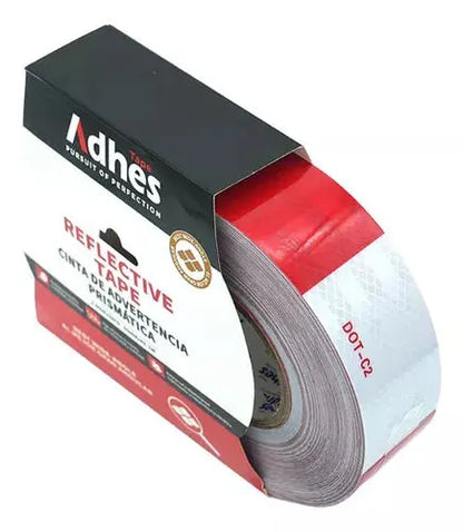 Rollo Cinta Reflejante Barricada Adhes 50mmx45m Rojo Blanco Color Rojo/blanco - ADHES - vista trasera
