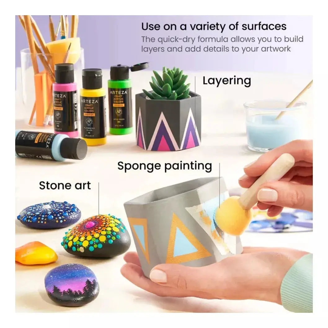 Set 20 Pintura Acrílica Artesanal 60 Ml Colores Arteza - Coveme