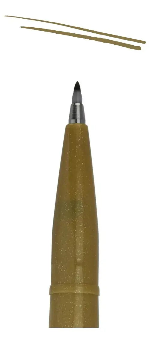 6 Plumas Brush Up Pentel Marcadores Punta Fieltro Tinta Ocre - Sanelec