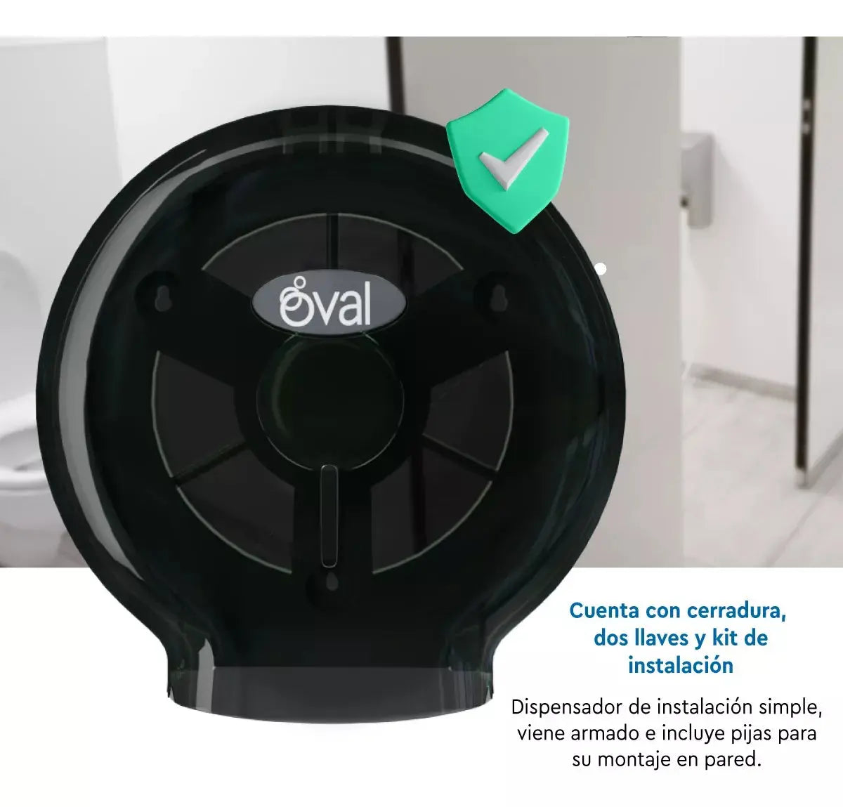 Oval Despachador Papel Higiénico Dv039 Color Humo - Oval