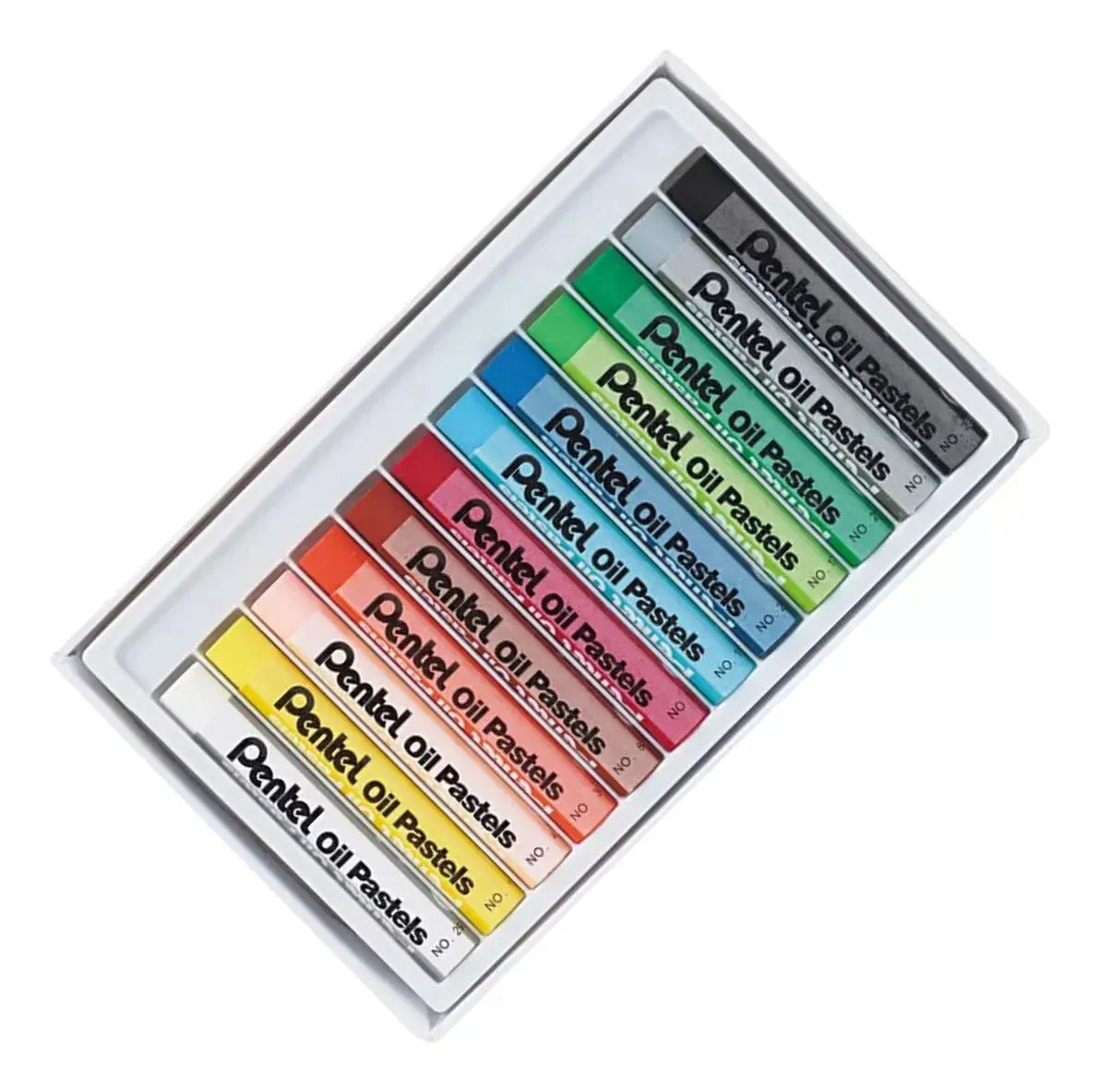 12 Pasteles Gises Tizas Aceite Pentel Arts Redondos Colores - Polvos Holi - accesorios