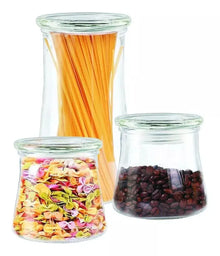 Set De 3 Frascos Especieros Vidrio Con Tapa Organizador - URREA - contenido