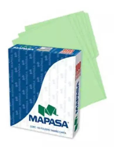 Folder Mapasa Tamaño Carta Color Verde 100pzs Pv0001 - Mapasa