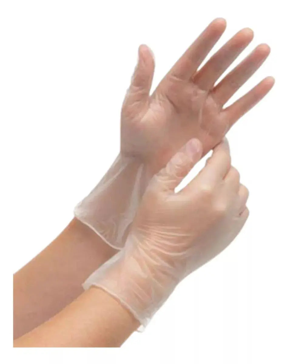 100 Guantes Vinil Transparente Sin Polvo Desechable Alyger - Alyger