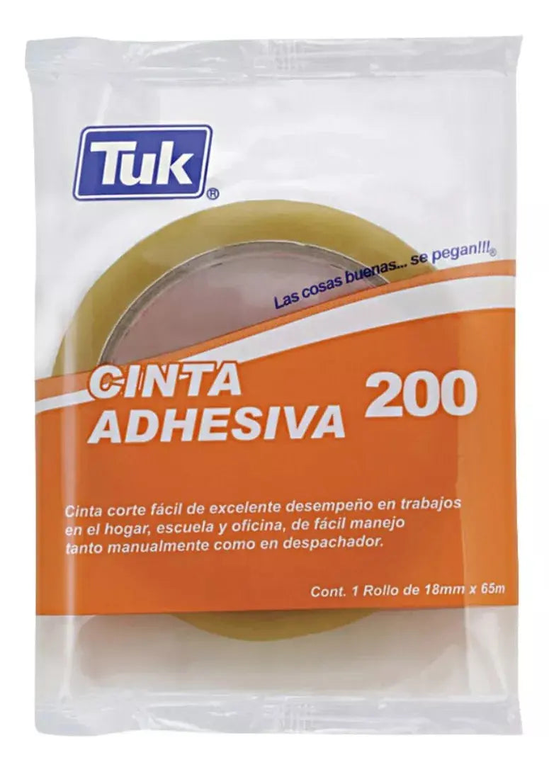 Cinta Adhesiva 200 Transparente Tuk 18mm X 65m Diurex - Tuck