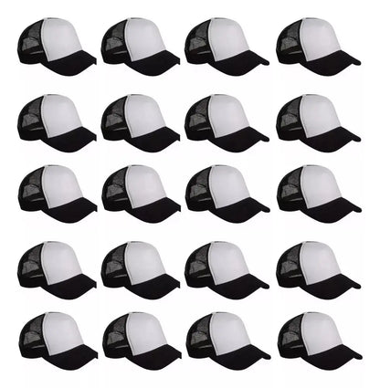 10 Pzas Gorra Sublimar Sublimacion Color Make Trucker Negro - marchante.shop