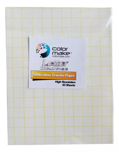 50 Hojas Papel Transfer Sublicotton Color Make - ColorMake - vista lateral
