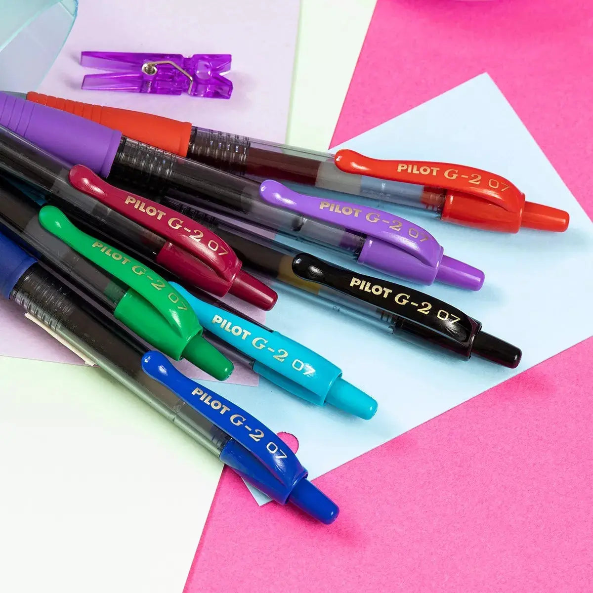 8 Bolígrafos Gel Pilot G2 Premium Recargables Trazo Fino - Pilot - detalle