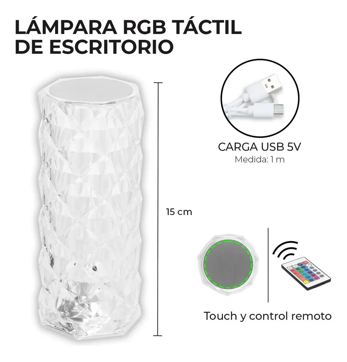 Lámpara Rgb Táctil De Escritorio Adir - Adir - vista lateral