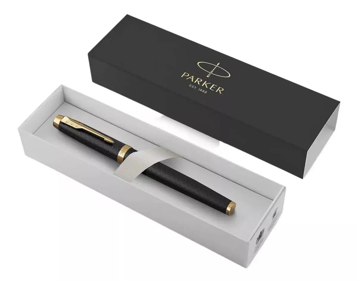Bolígrafo Rollerball Parker Im Premium Negra Acabados Dorado - Parker - empaque