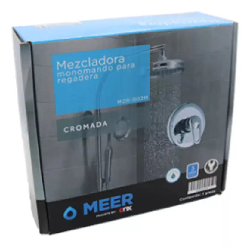 Mezcladora Monomando Redonda Meer Cromado Regadera - CNX