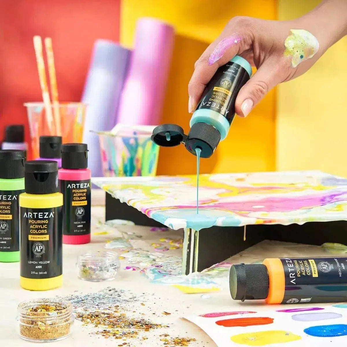 Set 14 Lienzos Carton C Tela Canvas Pintura 22.9x30.5 Arteza - Coveme - detalle