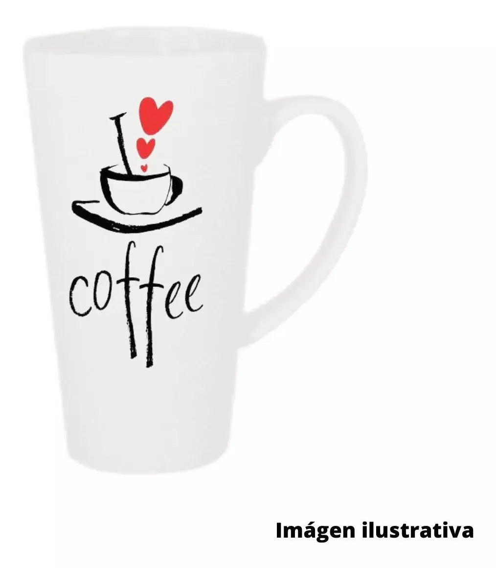 Taza Blanca Conica Color Make 17oz Sublimacion Ceramica - ColorMake - vista lateral