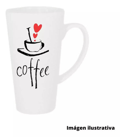 Taza Blanca Conica Color Make 17oz Sublimacion Ceramica - ColorMake - vista lateral