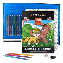 Kit Libro P/colorear Animales + Lapices De Colores Arteza - Coveme - vista lateral