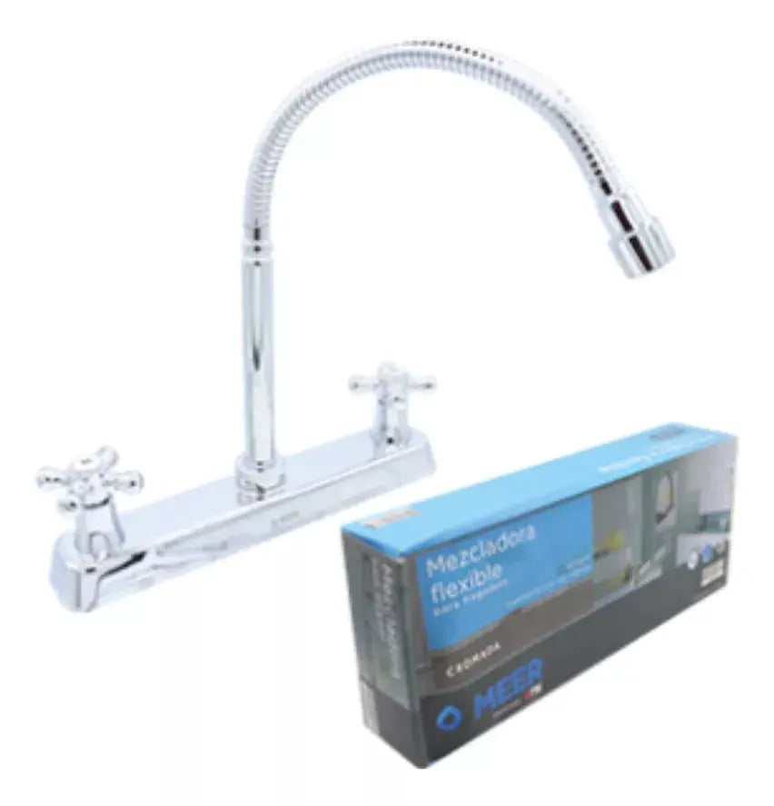 Mezcladora Flexible Fregadero Meer 1/4'' Vuelta Acero Inox - CNX