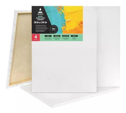 Paquete De 4 Lienzos Clasicos 61 X 45.7 Cm Arteza Blanco - Arteza - vista lateral