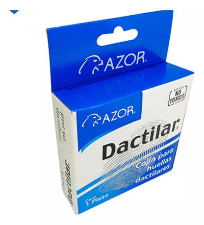 Cojin Huellas Dactilares Azor Negro Tinta Permanente - Azor